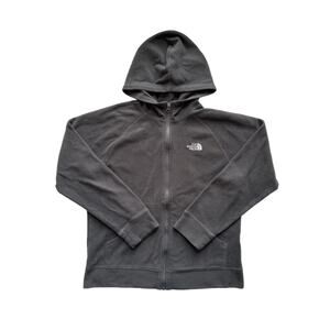 North Face Gray Fleece Hoodie Jacket Size L(14/16)